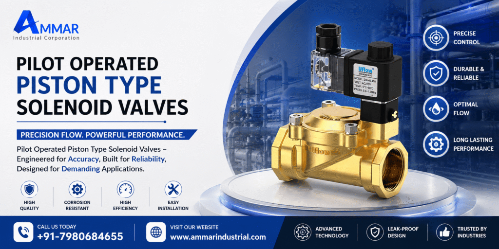 Pilot Operated Piston Type Solenoid Valves